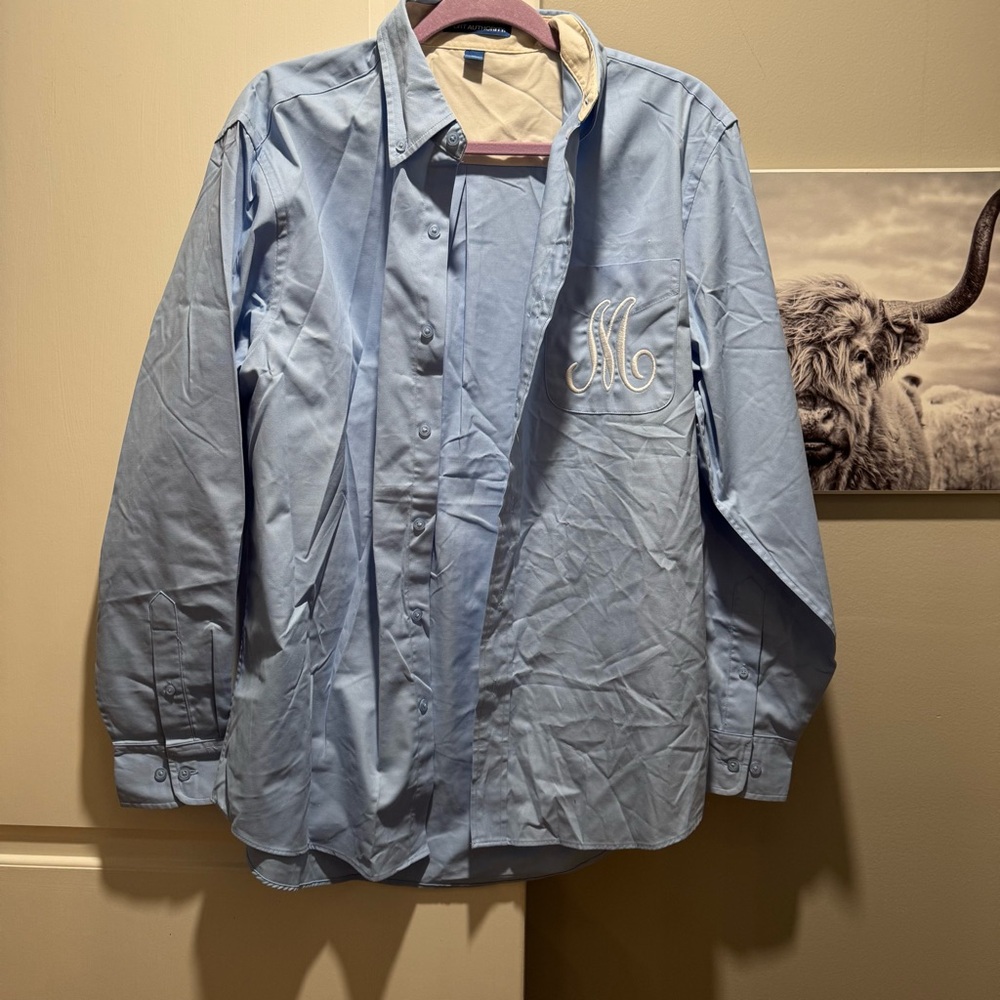 M embroidered polo